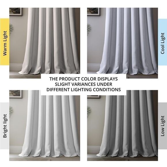 HPD Half Price Drapes Faux Linen Textured Room Darkening Curtains 96” 1 panel - Picture 4 of 11